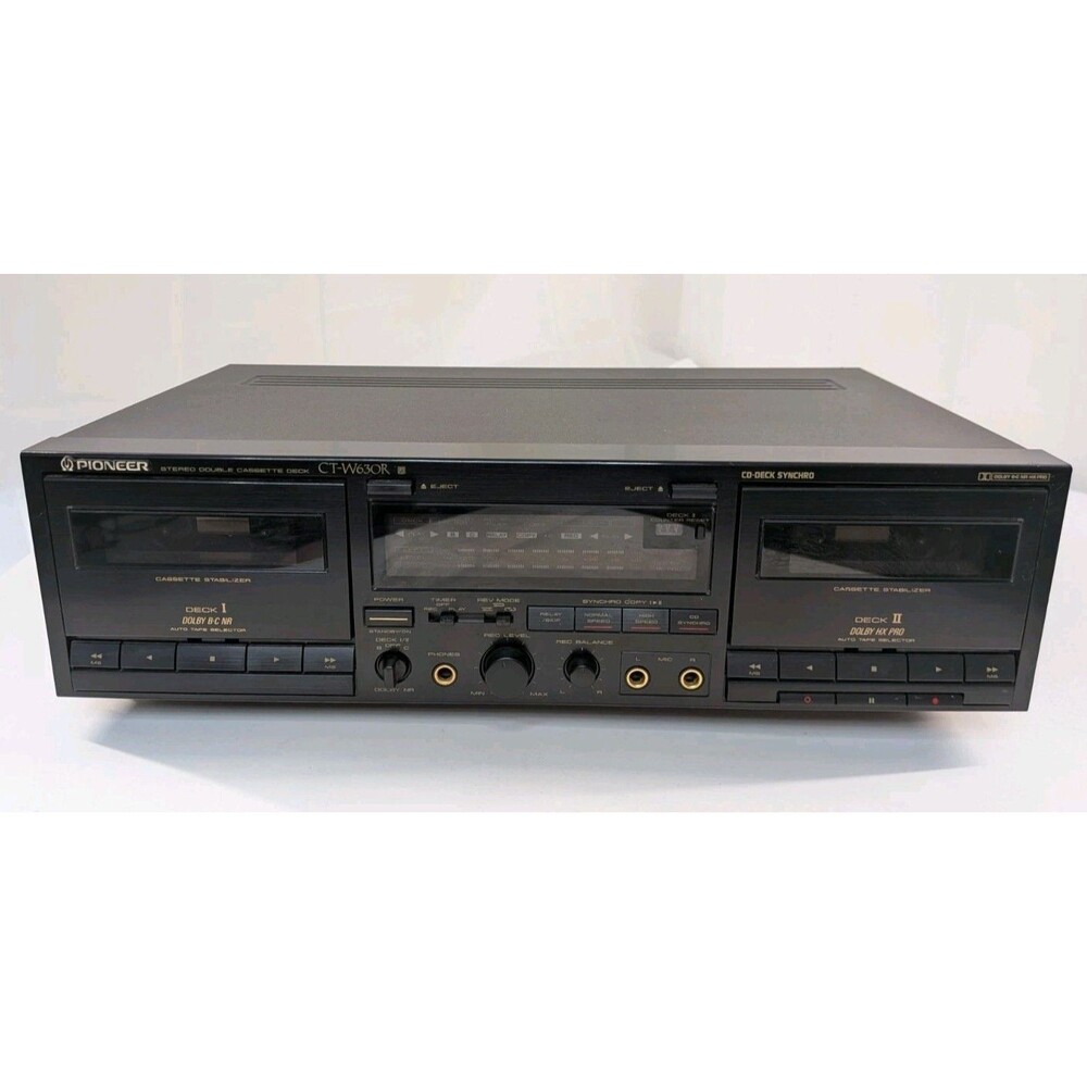 Pioneer CT-W630R Stereo Double Cassette Deck Dolby HX Pro Tested Powers On Plays